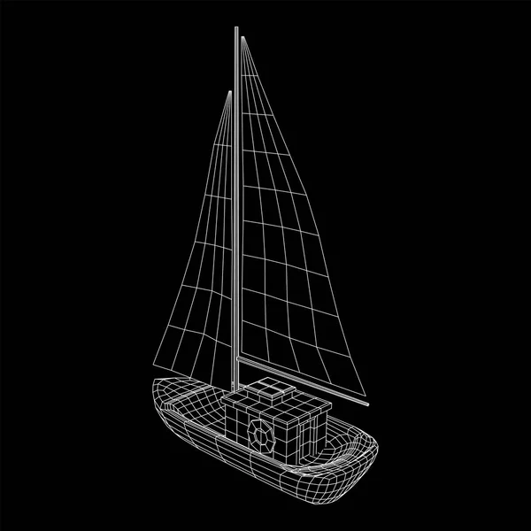 Yate o barco de vela vector — Archivo Imágenes Vectoriales