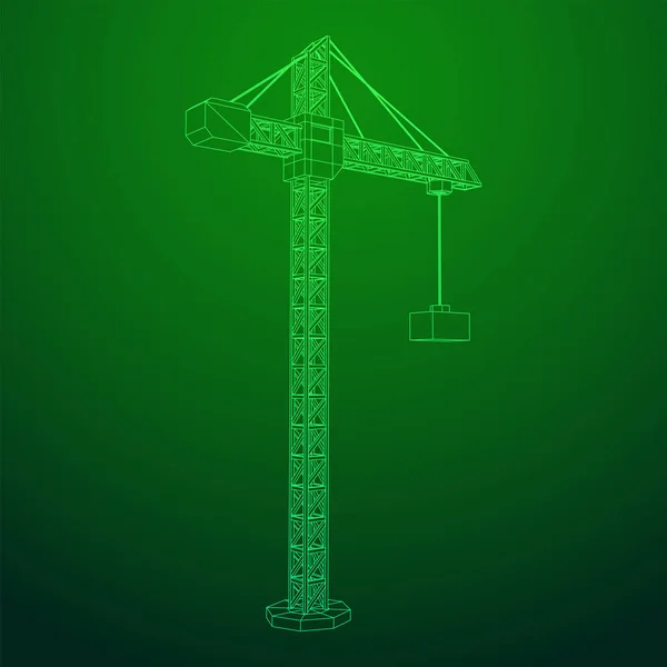 Tower construction building crane — Stock Vector