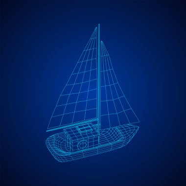 Yat veya Yelkenli tekne vektörü
