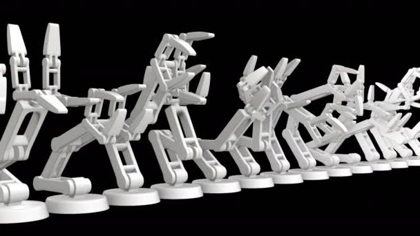 Роботизированная рука 3d — стоковое видео