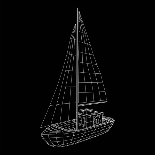 Yate o barco de vela vector — Archivo Imágenes Vectoriales