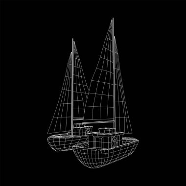 Yat veya Yelkenli tekne vektörü