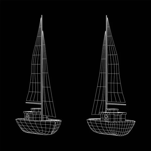 Yat veya Yelkenli tekne vektörü — Stok Vektör
