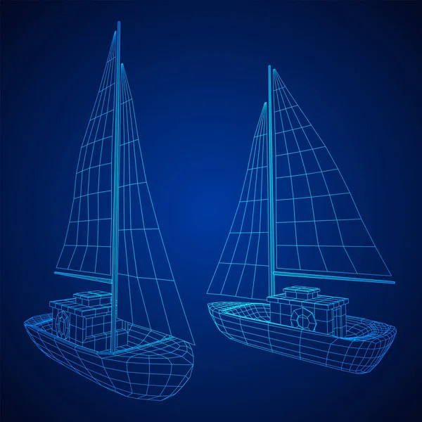 Yat veya Yelkenli tekne vektörü