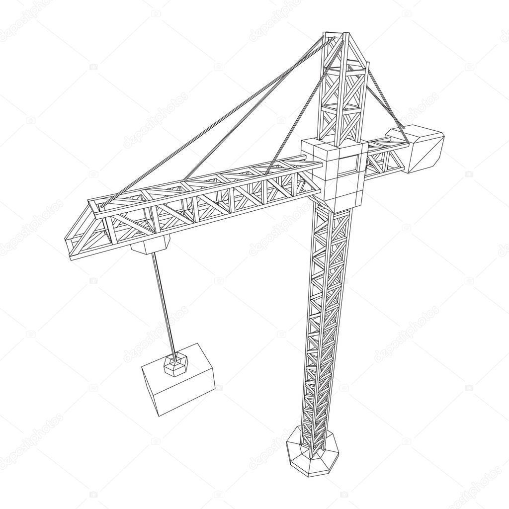 Tower construction building crane