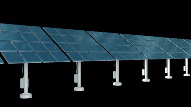太陽エネルギーパネル3D — ストック動画