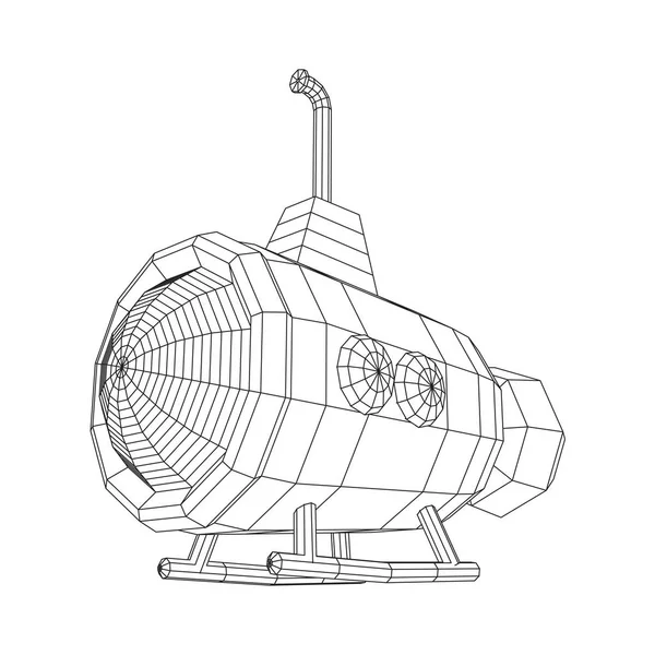 Cadre métallique sous-marin pour bateau sous-marin . — Image vectorielle