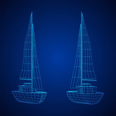 Yat veya Yelkenli tekne vektörü