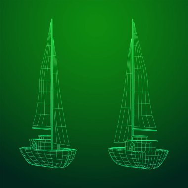 Yat veya Yelkenli tekne vektörü