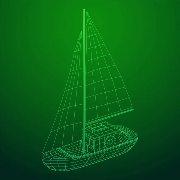 Yacht oder Segel-Boot-Vektor — Stockvektor