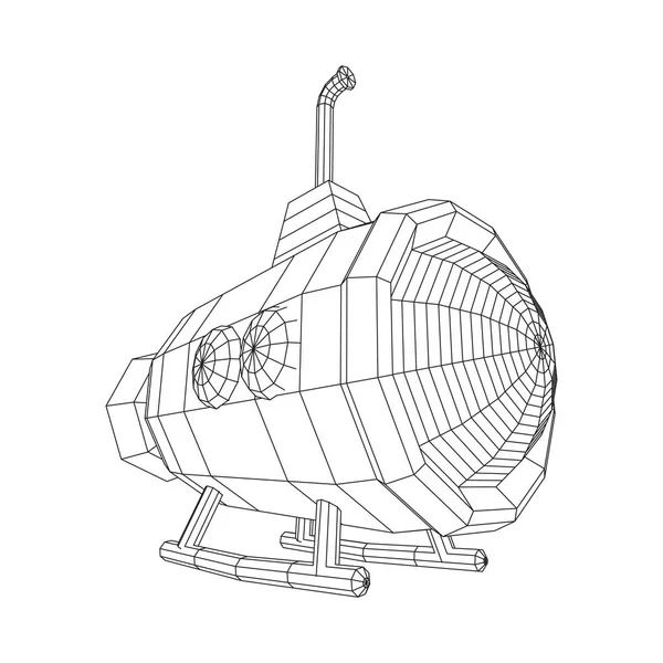 Cadre métallique sous-marin pour bateau sous-marin . — Image vectorielle