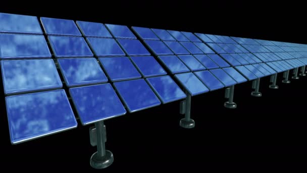 Zonne-energie paneel 3D — Stockvideo