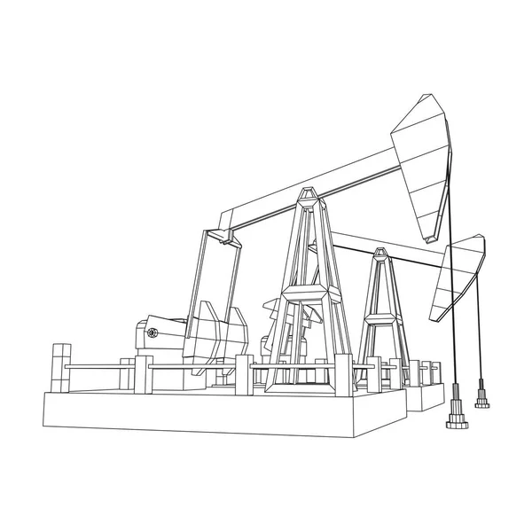 Petrol kuyusu Rig jakı tel kafes — Stok Vektör