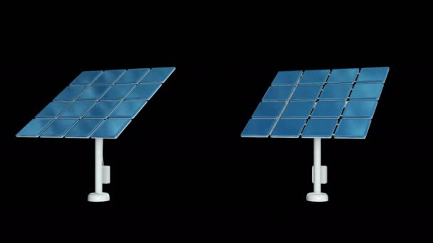 Панель сонячної енергії 3d — стокове відео