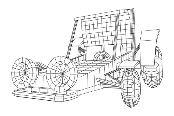 Kapalı yol kum buggy araba — Stok Vektör