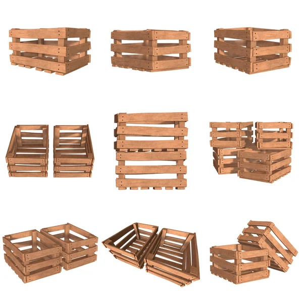 Scatola di legno per trasporto e stoccaggio — Foto Stock