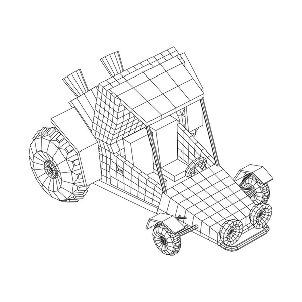 Kapalı yol kum buggy araba — Stok Vektör