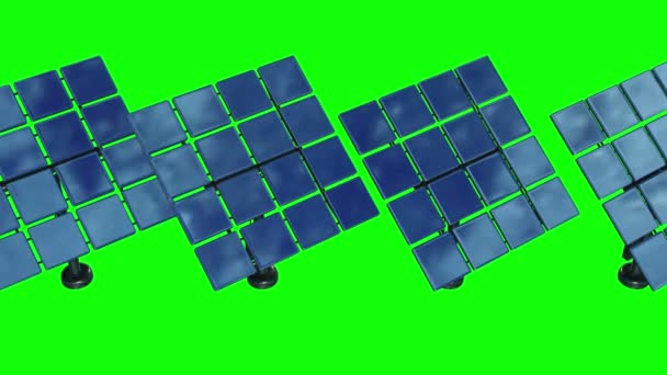 Zonne-energie paneel 3D — Stockvideo
