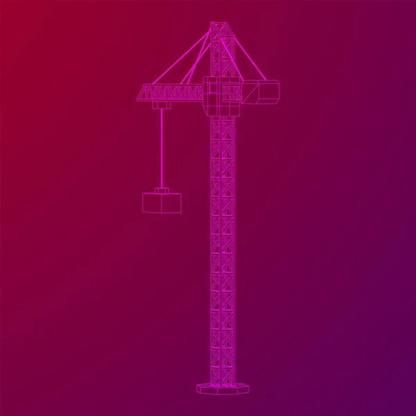 Żuraw budowlany wieżowy — Wektor stockowy