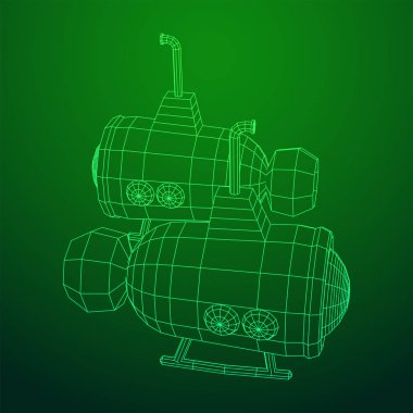 Denizaltı sualtı tekne tel kafes.