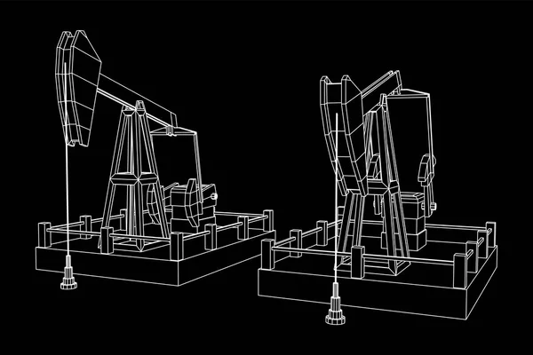 Petrol kuyusu Rig jakı tel kafes — Stok Vektör