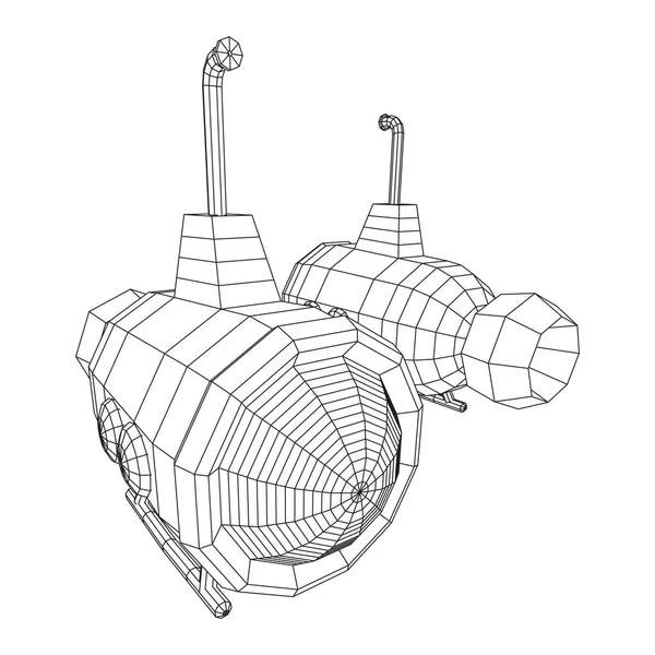 Cadre métallique sous-marin pour bateau sous-marin . — Image vectorielle