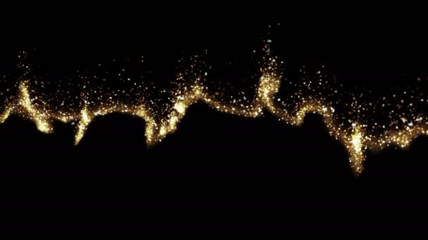 ゴールドの空。抽象的なスターダスト スモーキー波粒子. — ストック動画