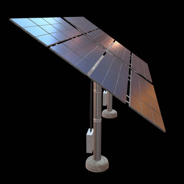 Panel de energía solar 3d — Foto de Stock