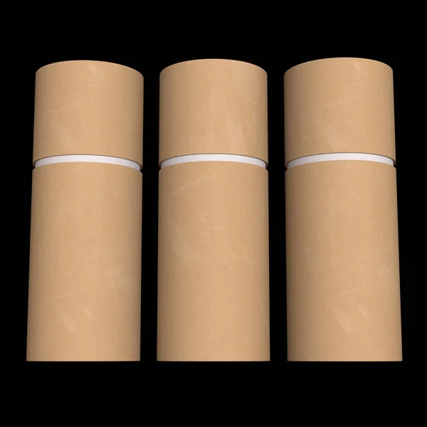 Kraft papier kartonnen buis pakket — Stockfoto