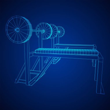 Ağırlıkları olan Barbell. Spor salonu ekipmanları