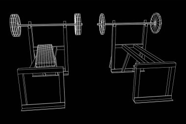 Ağırlıkları olan Barbell. Spor salonu ekipmanları