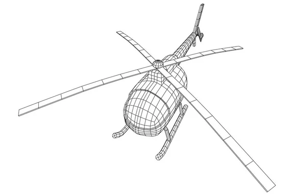 Helicóptero vehículo aeronave vector — Vector de stock