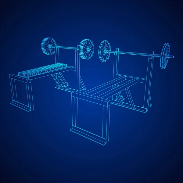 Barbell with weights. Gym equipment — Stock Vector