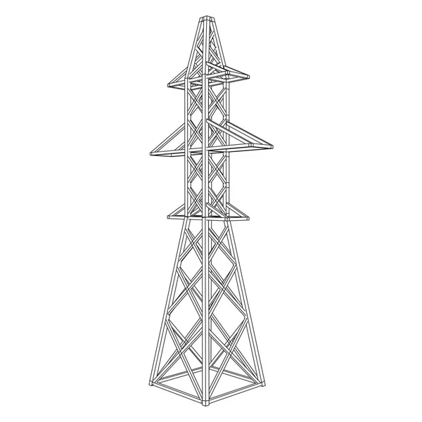 Erőátviteli torony nagyfeszültségű pylon — Stock Vector