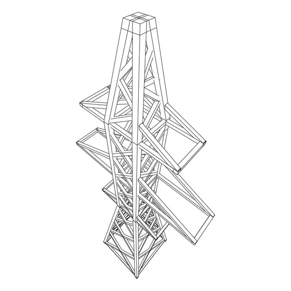 Πύργος μετάδοσης ισχύος υψηλής τάσης πυλώνας — Διανυσματικό Αρχείο