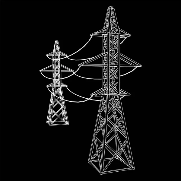 输电塔高压pylon — 图库矢量图片