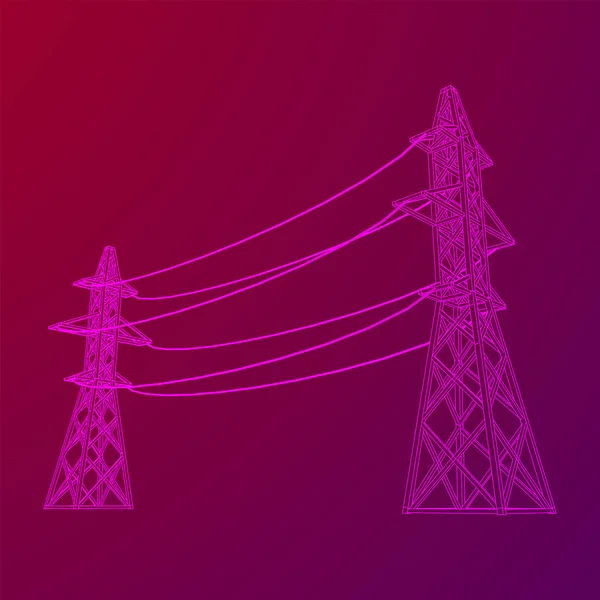输电塔高压pylon — 图库矢量图片