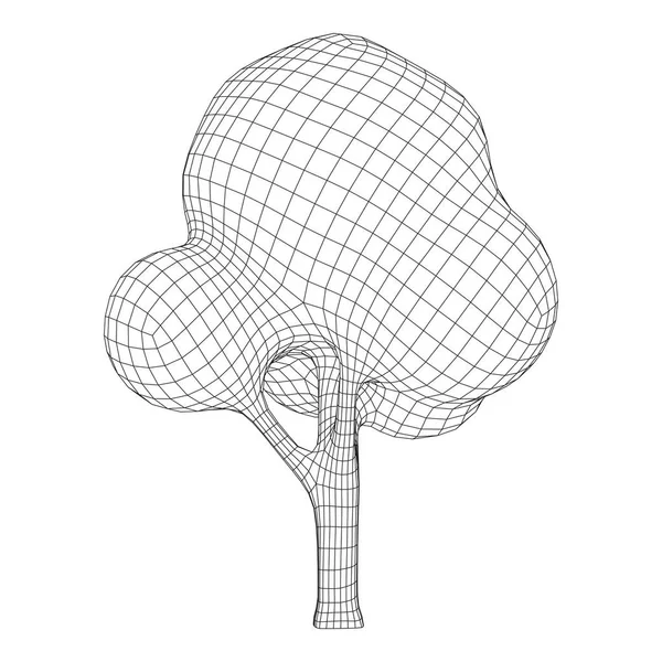 Ağacın örgü görüntüsü. Düşük poli arka plan. — Stok Vektör