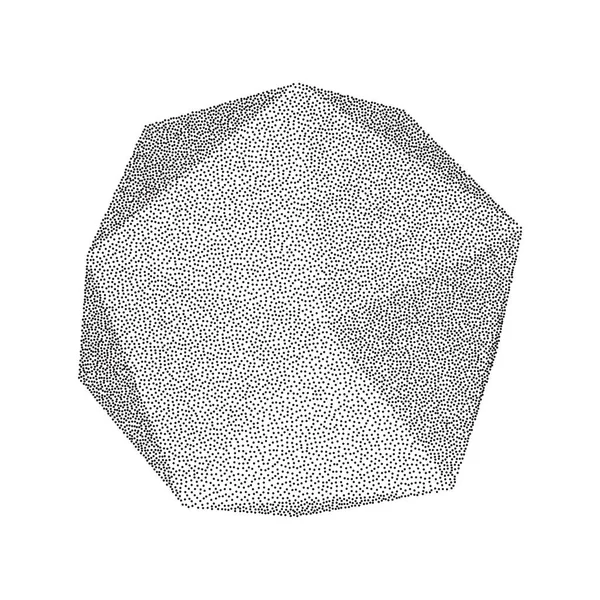 Dotwork halv tons låg Poly stil geometriskt objekt — Stock vektor