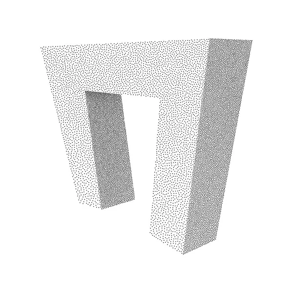Dotwork Halftone niskiej poli stylu geometryczny obiekt — Wektor stockowy