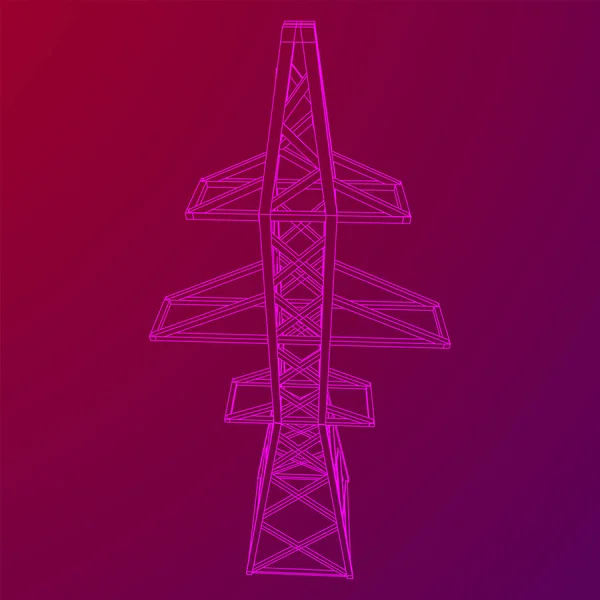 Wieża transmisyjna wysokiego napięcia słup — Wektor stockowy