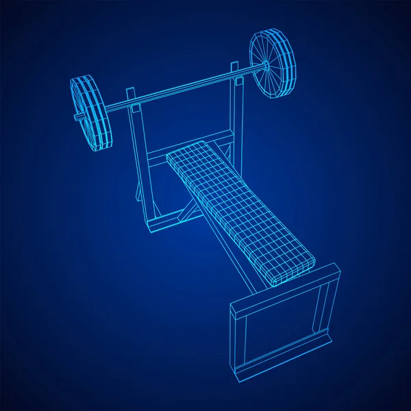 Barbell with weights. Gym equipment — Stock Vector