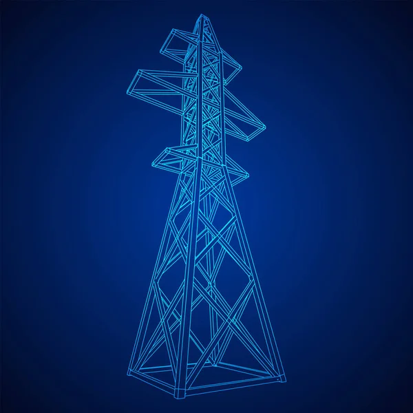 Torre de transmisión de potencia pilón de alto voltaje — Archivo Imágenes Vectoriales