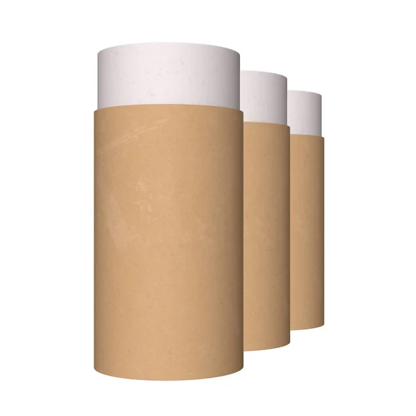 Kraft paper cardboard tube package — Stock Photo, Image