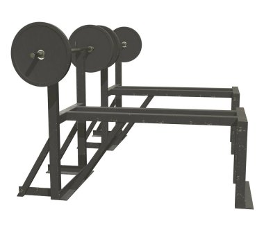 Ağırlıkları olan Barbell. Spor salonu ekipmanları