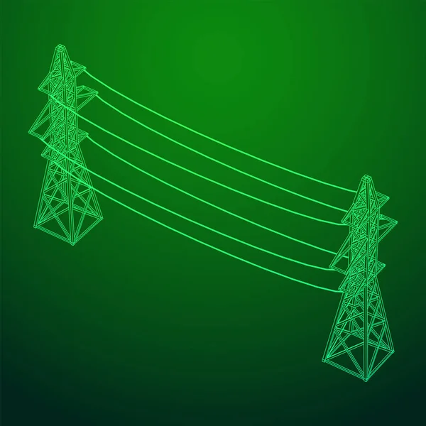 输电塔高压pylon — 图库矢量图片