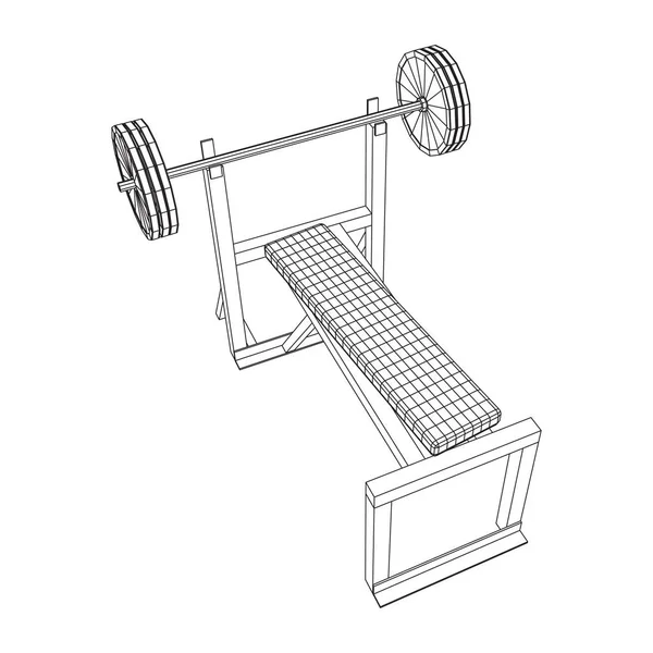 Langhantel mit Gewichten. Fitnessgeräte — Stockvektor