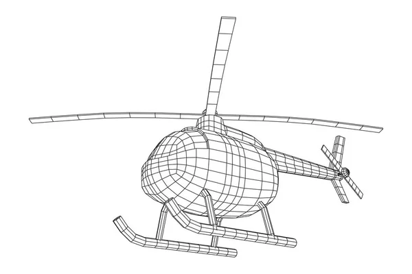 Helicóptero vehículo aeronave vector — Vector de stock