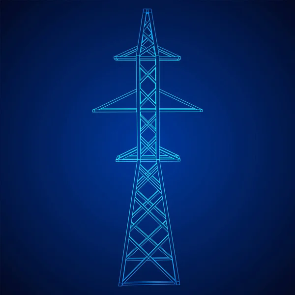 Vermogen zendmast hoogspanning pyloon — Stockvector
