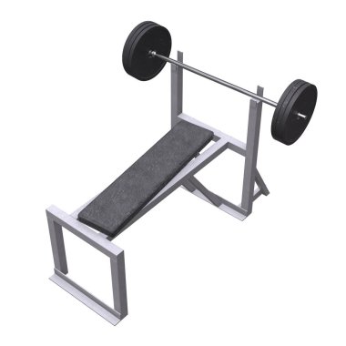 Ağırlıkları olan Barbell. Spor salonu ekipmanları